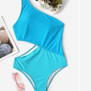 SHEIN blue one piece bikini